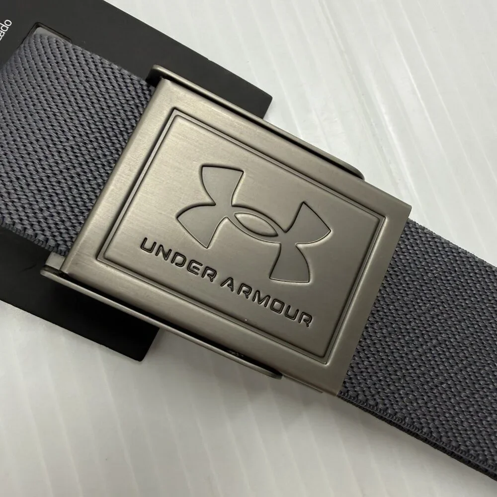Under Armour Webbing Belt Mens OSFM Adjustable Tactical Casual Golf Gray NWT - Picture 3 of 7